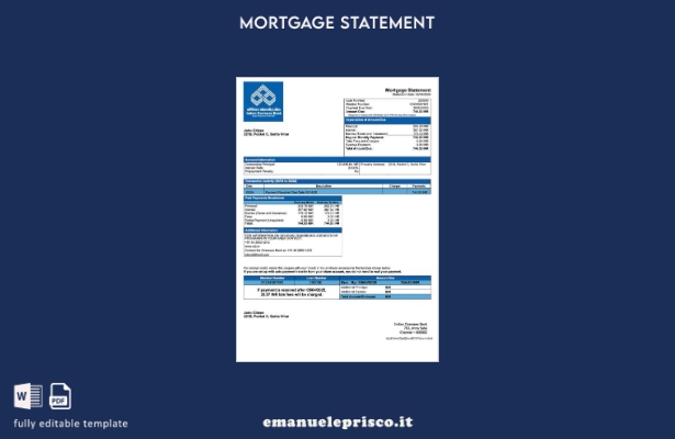 modello di modello Word e PDF di estratto conto mutuo Indian Overseas Bank in st